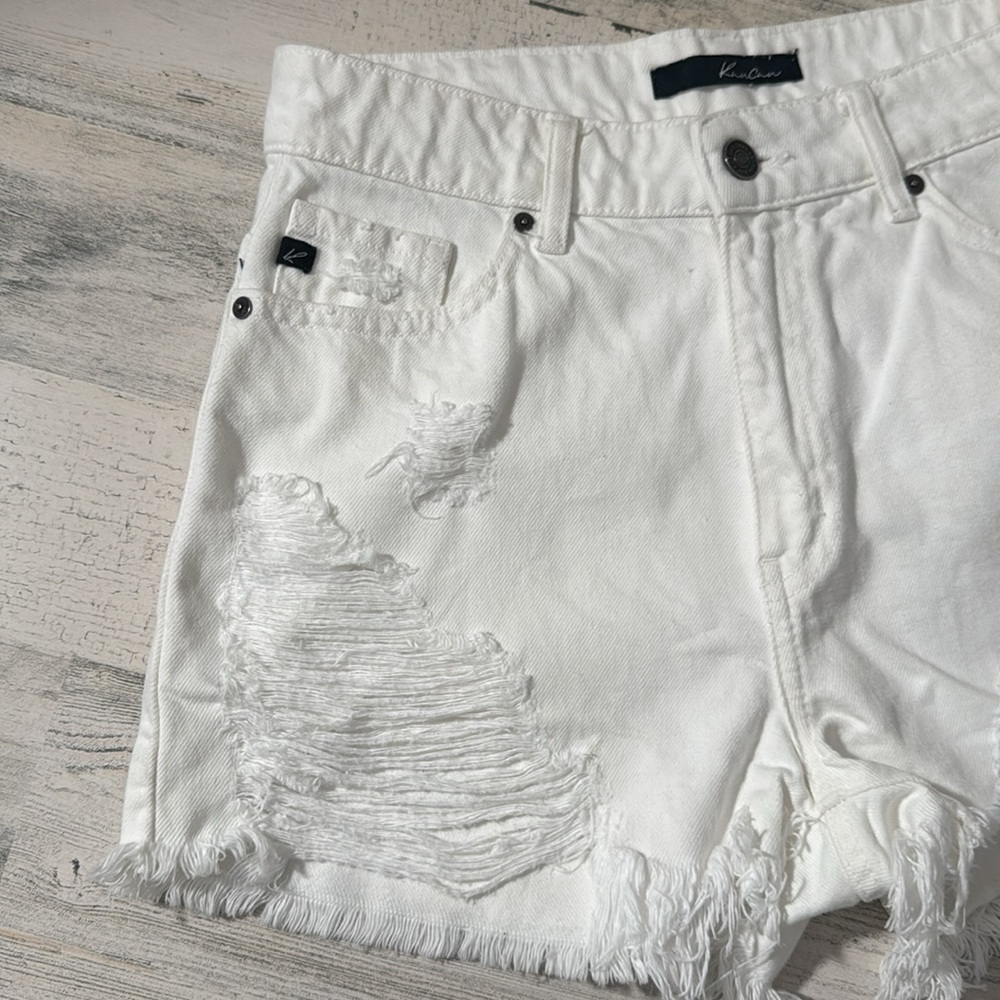 White KanCan Distressed Shorts - Medium - Picture 2 of 10
